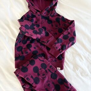 GAP Disney Burgundy Hoodie and Pants Set